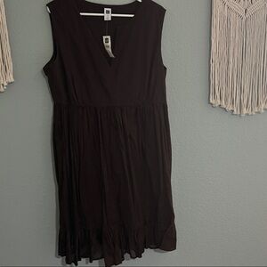 Elegant Dark Brown Sleeveless Dress
